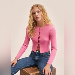 MANGO Crop Ribbed Cardigan • Size S • New with Tags✨